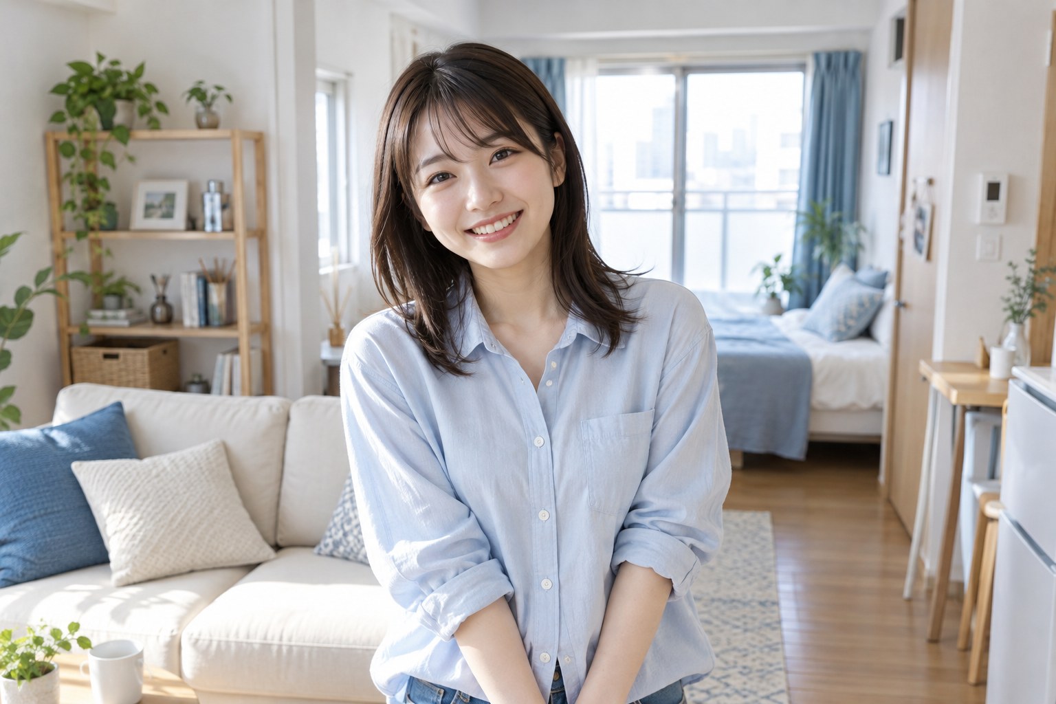 初めての一人暮らしを楽しむ20代の女性